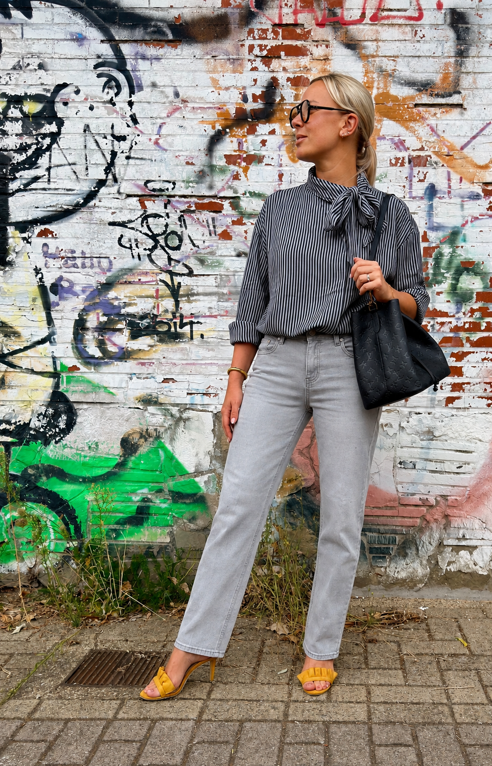 Strikblouse met Streepprint