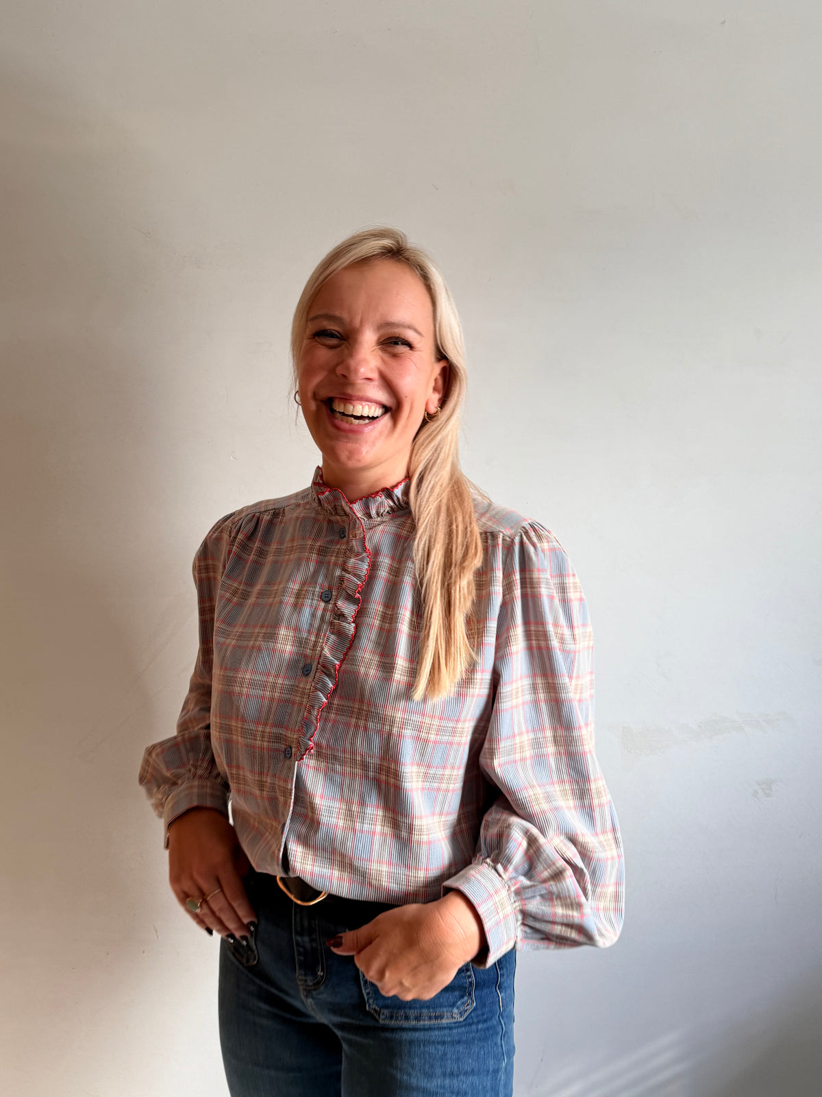 Geruite blouse