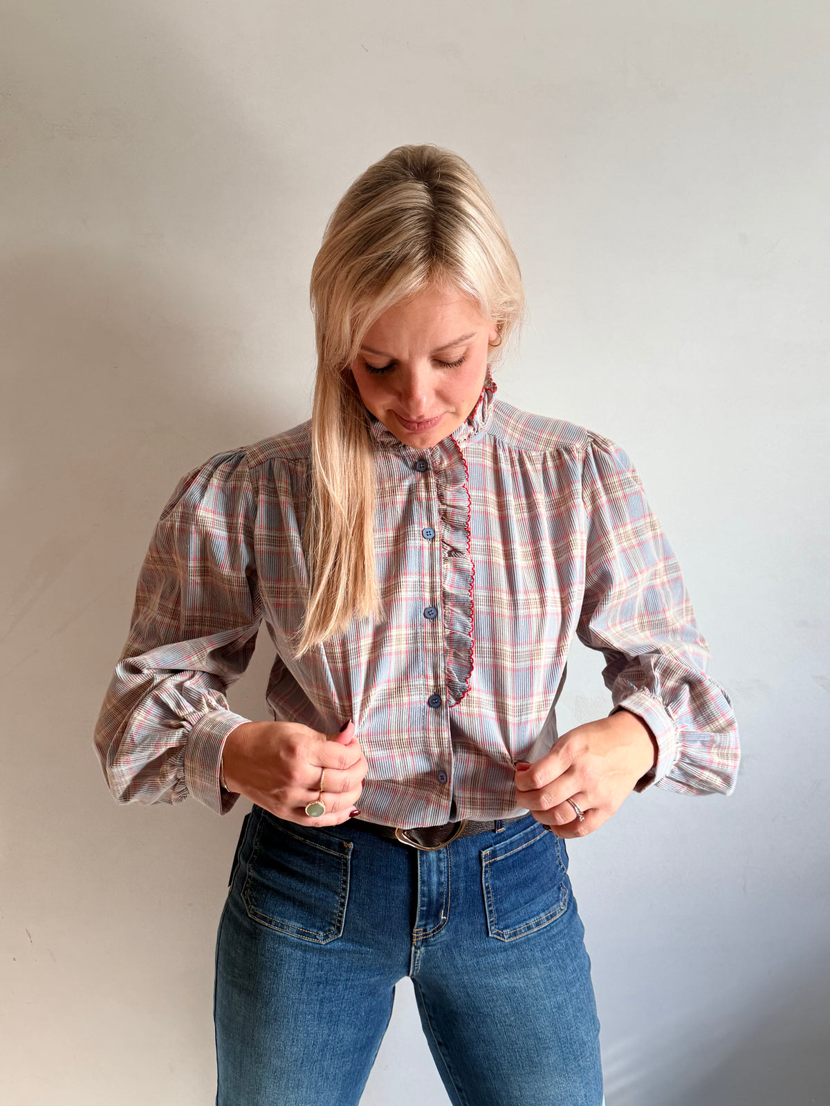 Geruite blouse