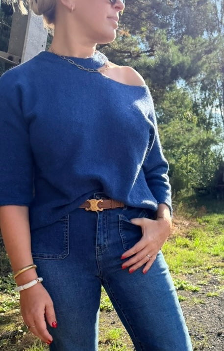 Cut-Out Shoulder Knit