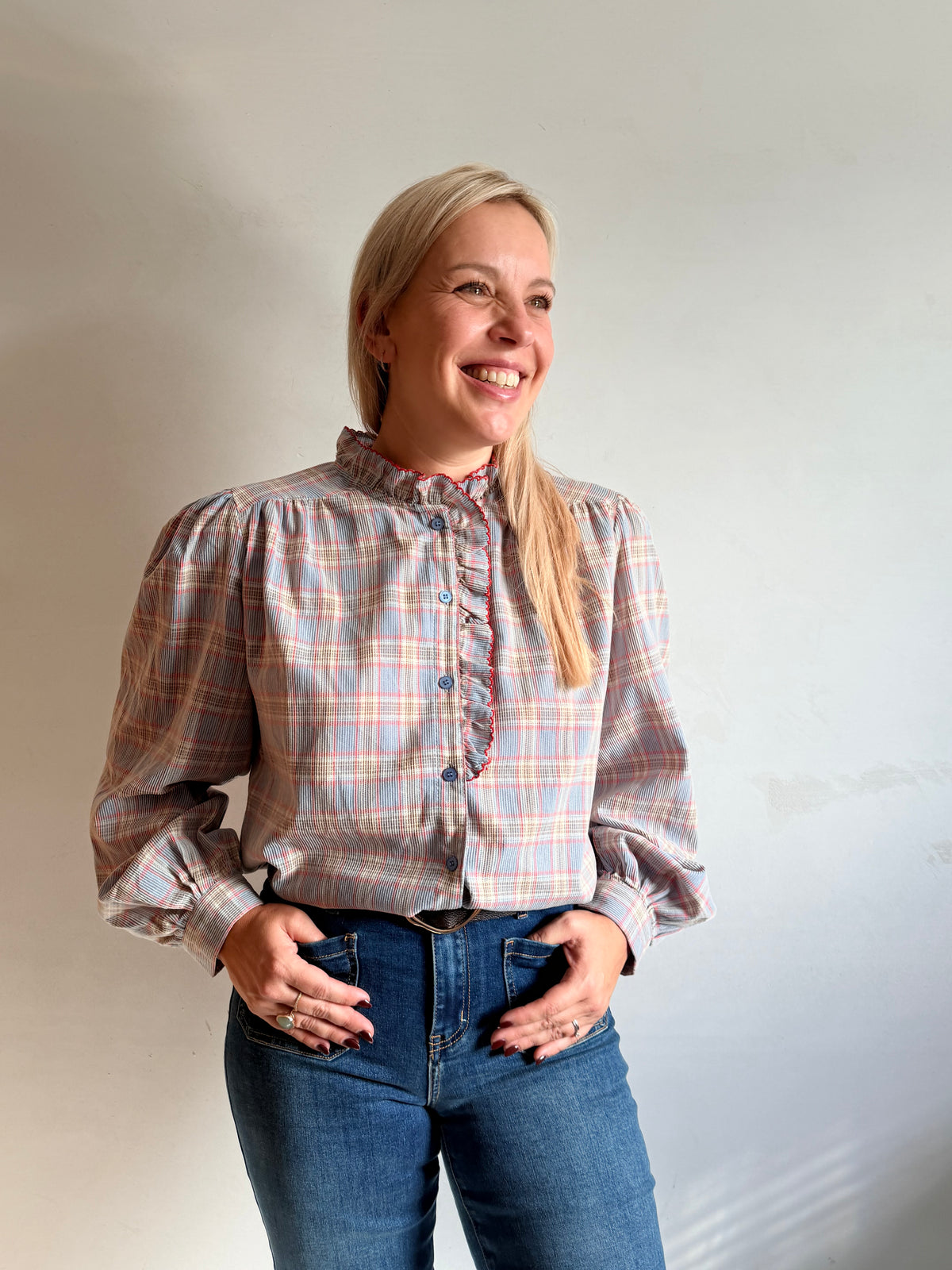 Geruite blouse