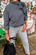 Strikblouse met Streepprint