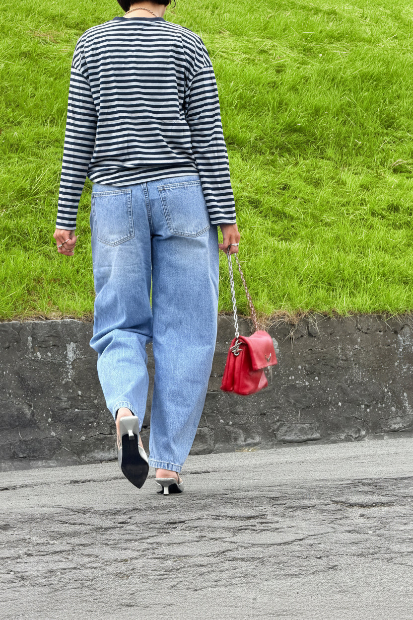 barrel cut     jeans