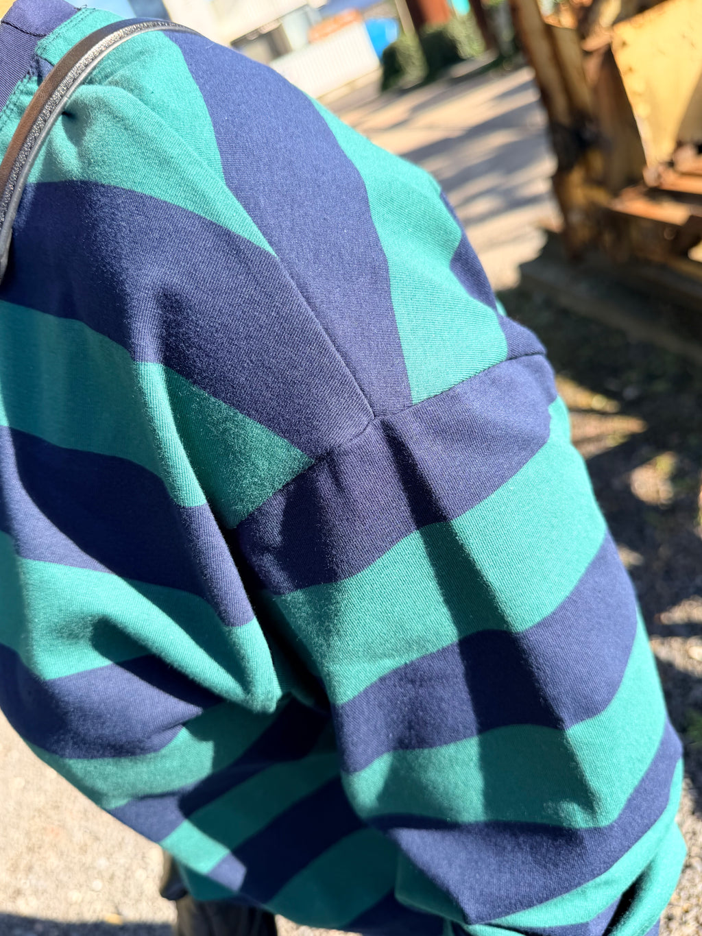 Striped Cotton Longsleeve Tee – Blauw/Groen