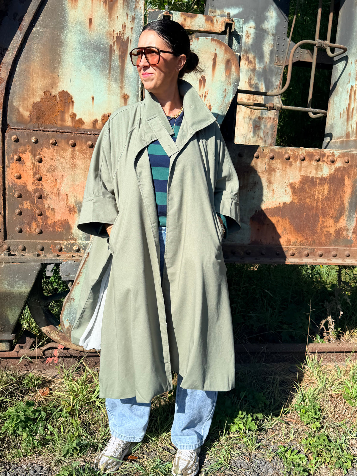 Oversized Cape-jas in Linnen