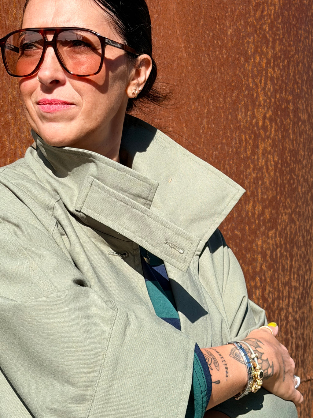 Oversized Cape-jas in Linnen