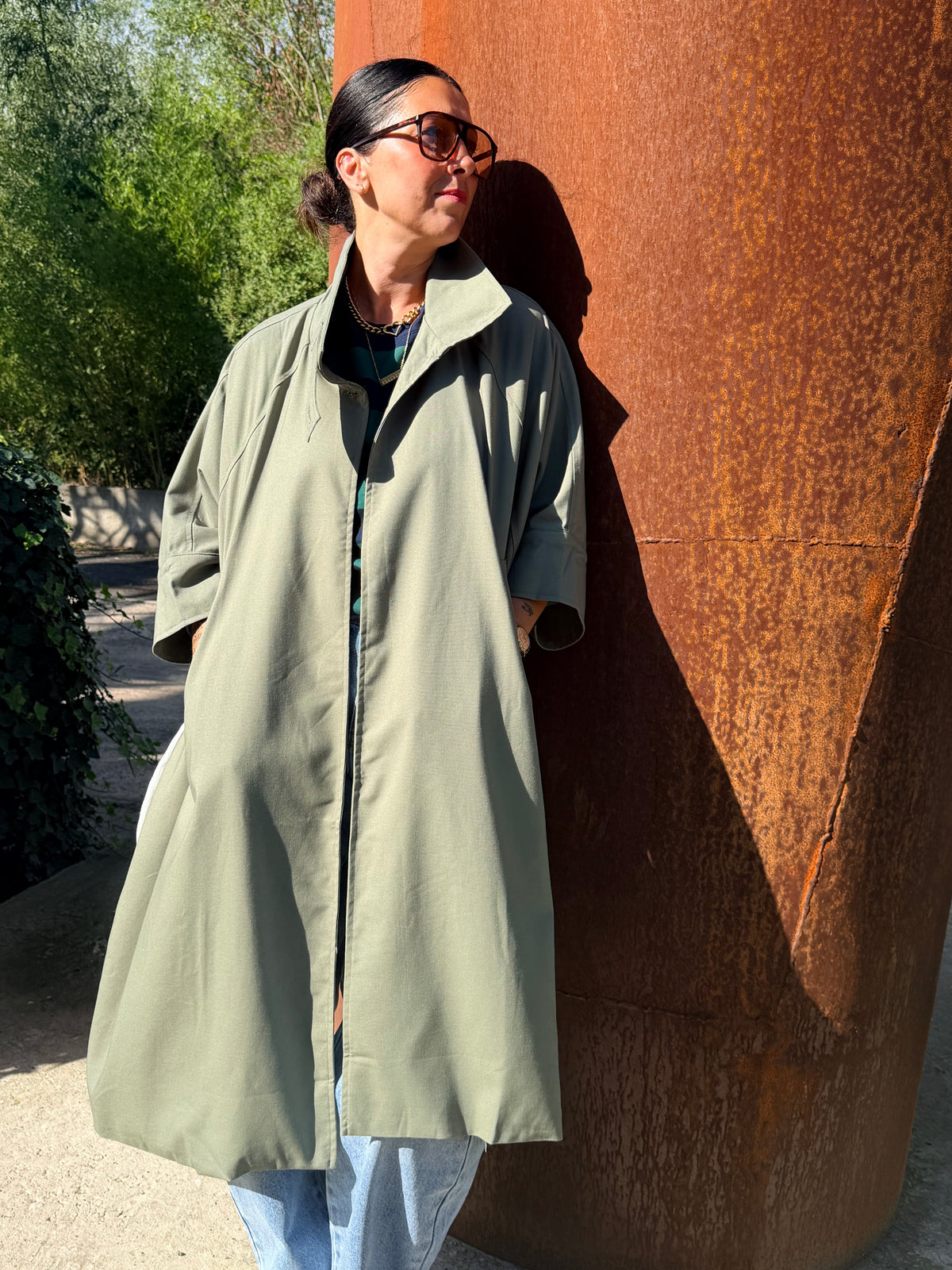 Oversized Cape-jas in Linnen